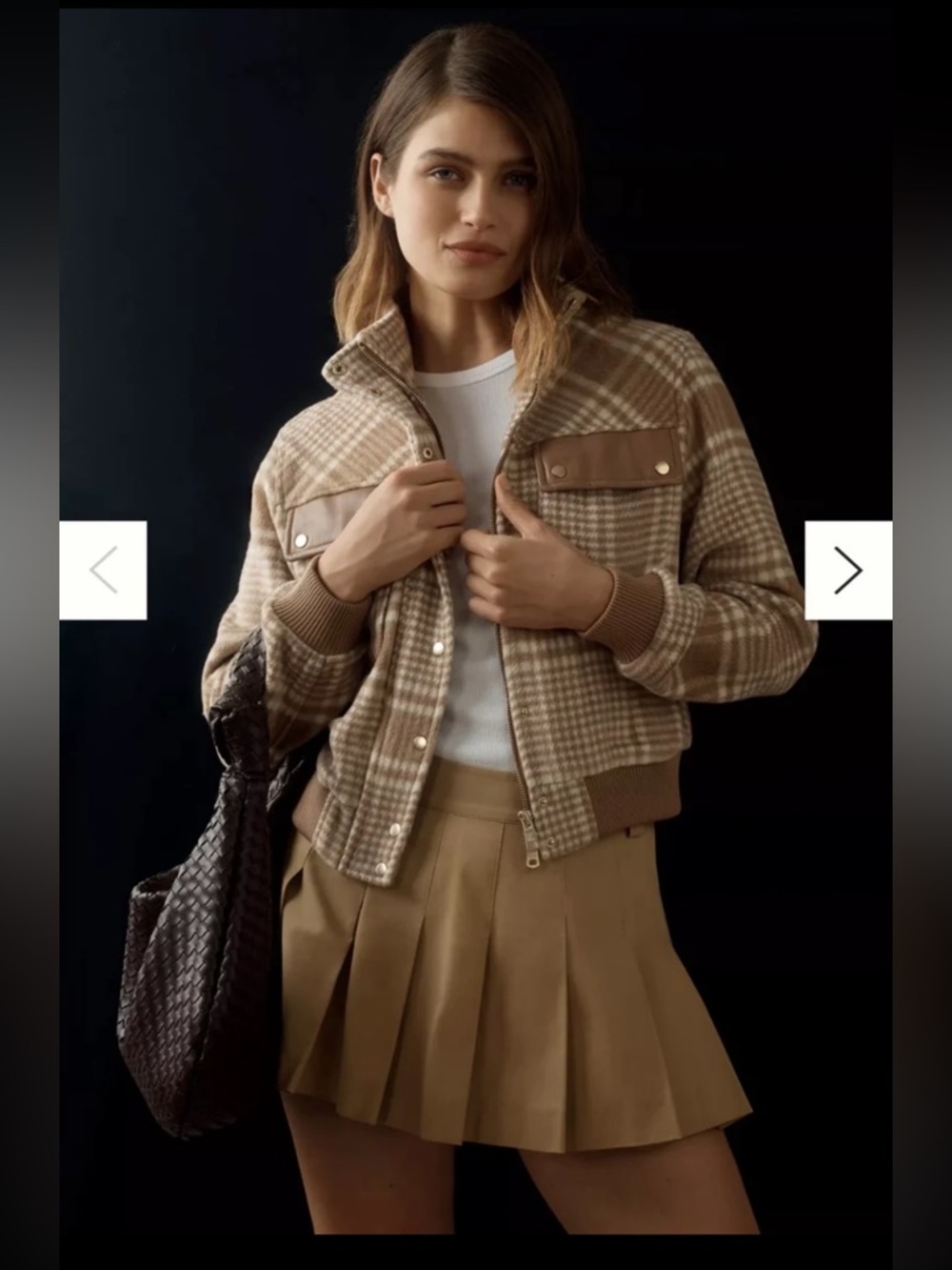 Anthropologie Avec Les Filles Plaid Bomber Jacket size Large - Picture 3 of 12